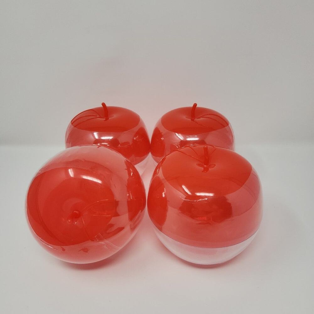 Big Red & Clear Apple Plastic Container Jar (4)